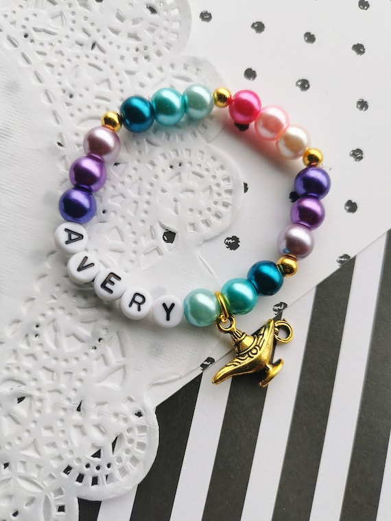 Jasmine inspired bracelet. Glass pearl bracelet. Kids jewellery. Party favor jewelry. Il_570xn