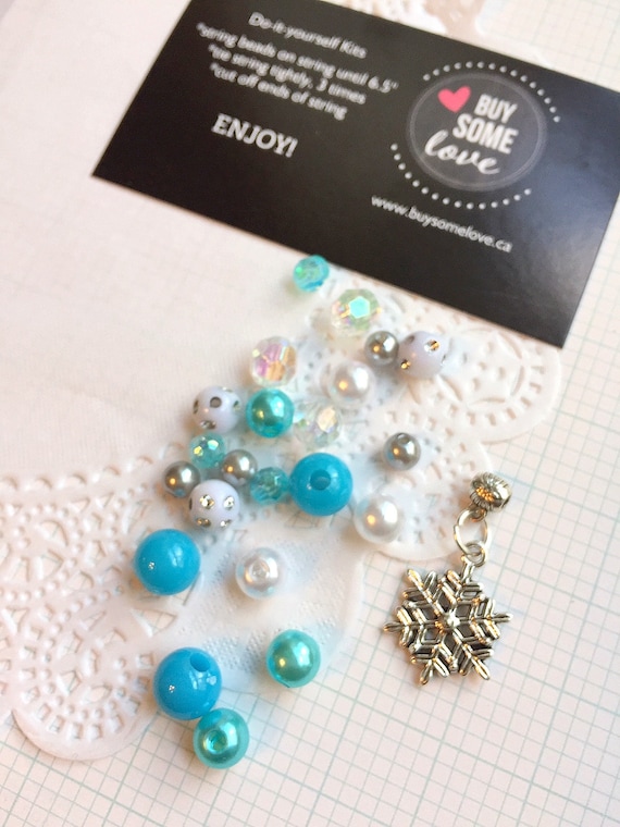 SET of TEN, Frozen Inspired Diy Beading Kit, Jewelry Making Kit, Kids  Bracelet Diy Kit, Bracelet Making Kit, Snowflake Bracelet. 