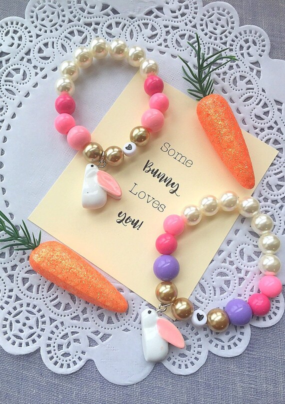 Bunny bracelet, Easter bracelet, easter jewelry, rabbit bracelet, bunny jewelry, kids bracelet, kids jewelry, ONE (1) bracelet. Il_570xn