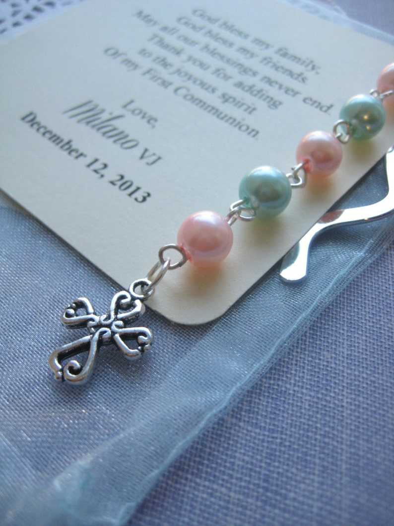 Communion, baptism favor bookmark set of TEN. CHOOSE colors. image 1