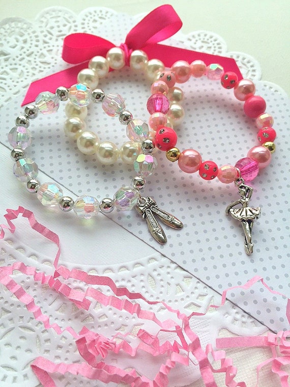 Ballet bracelet, ballet stacking bracelet, ballet jewelry, ballet gift, ribbon bracelet, recital gift, ballerina bracelet, SET of THREE. Il_570xn
