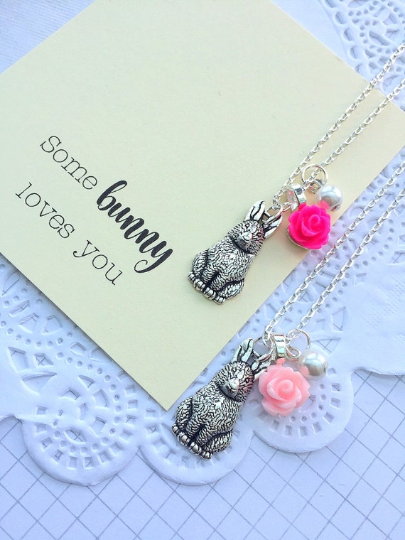 Easter necklace, Spring, bunny necklace, easter jewelry, rabbit necklace, bunny jewelry, kids necklace, kids jewelry, ONE (1) necklace Il_570xn
