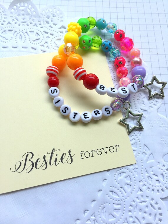Best Sisters, besties bracelets, best friends bracelets, friendship bracelets, SET of TWO, sisters jewelry. Il_570xn