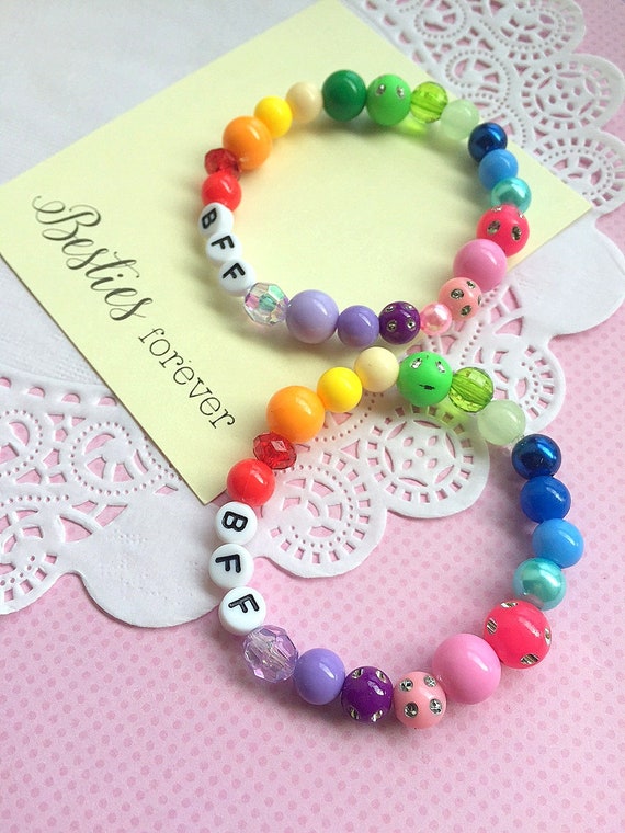Mommy and me bracelet, mismatched rainbow, besties bracelet, back to school, mommy and me jewelry, rainbow bracelet, mom and me. Il_570xn