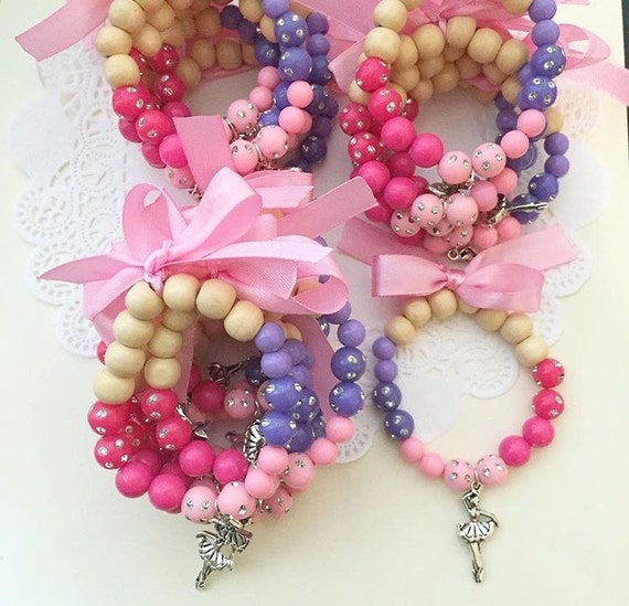 Ballet bracelet, ballerina bracelet, ballet dancer bracelet, ballerina jewelry, ballet birthday party, SET of FIVE, ribbon bracelet. Il_570xn
