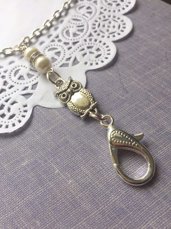Owl lanyard, badge holder, lanyard chain, id card necklace, id card chain, name badge holder, work badge, Il_570xn