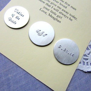 Father of the Bride gift, Golf ball markers. Set of THREE. Includes FREE personalized notecard, organza bag. image 2