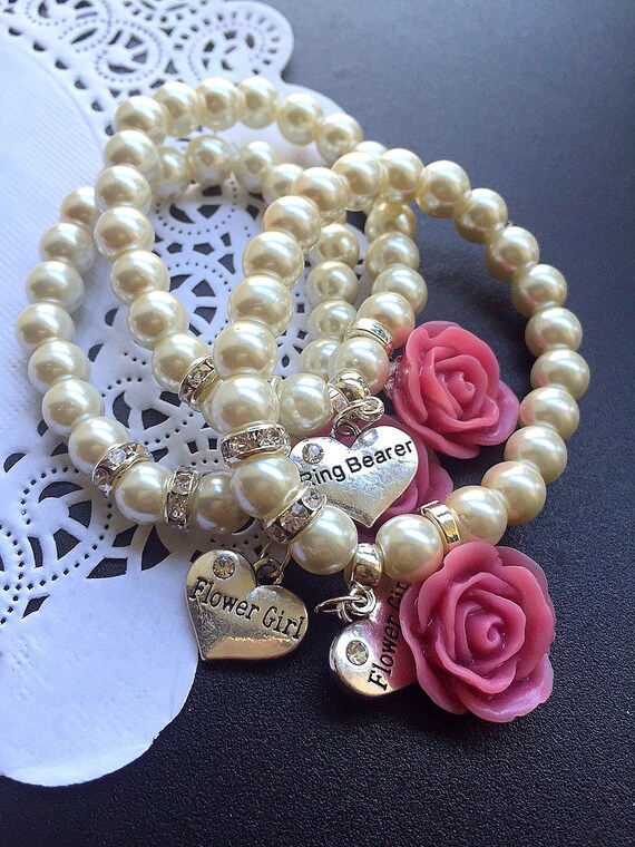 Etsy flower deals girl bracelet