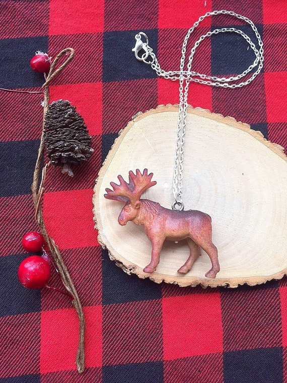 SET of FIVE, Moose necklaces, WILD One birthday party, Moose birthday party, Moose jewelry, Animal necklace, Animal jewelry, birthday favor. Il_570xn