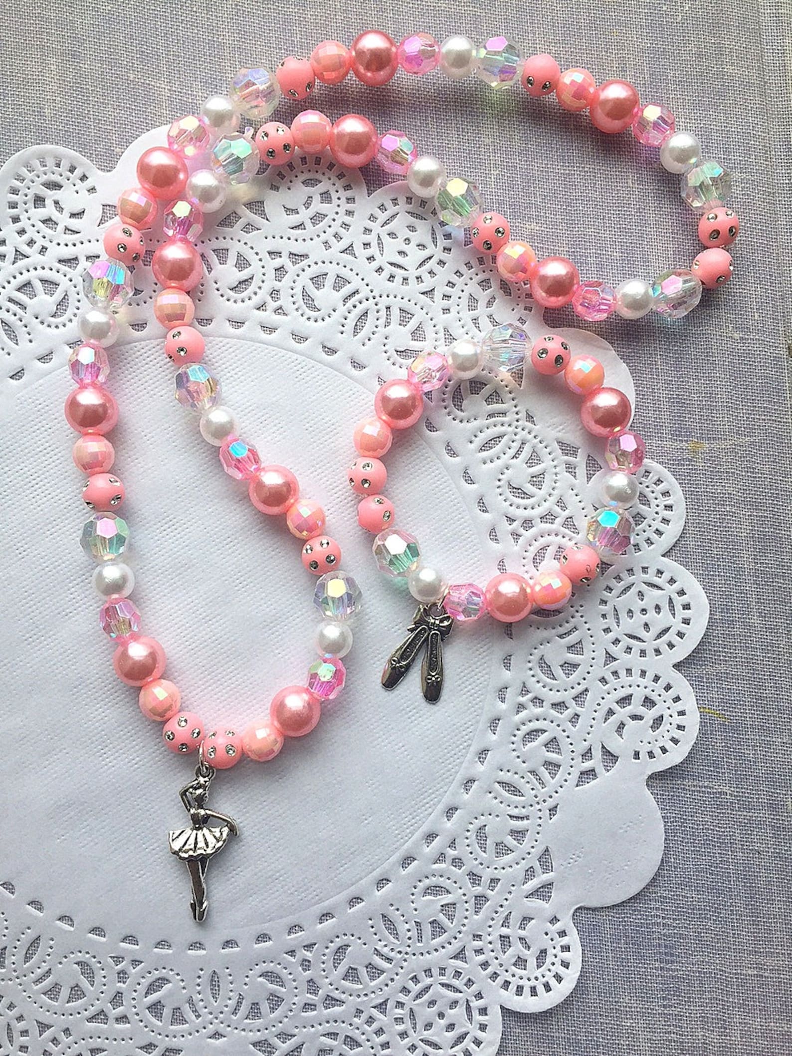 ballet jewelry set, ballet necklace set, ballet bracelet set, dance jewelry, recital gift, dance recital, dance bracelet, kids j