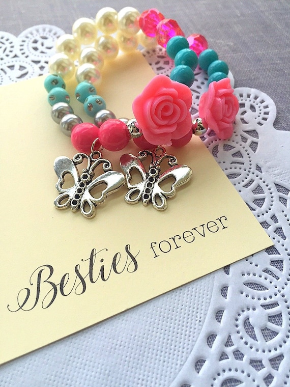 Butterfly Best Friend bracelets, SET of TWO, Friendship bracelets, bff bracelets, best friend jewelry, kids friendship bracelet. Il_570xn