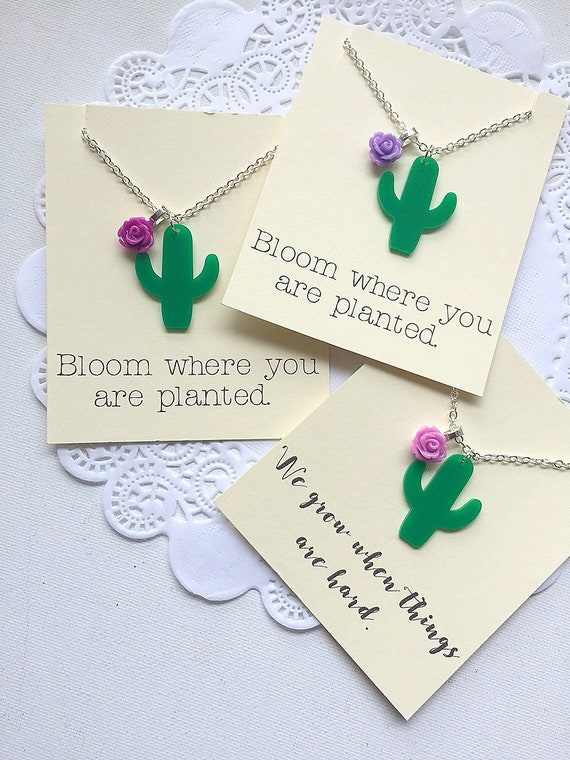 Cactus necklace, cactus jewelry, Coco inspired, kids necklace, kids jewelry, birthday party necklace. SET of THREE necklaces. (choose color) Il_570xn