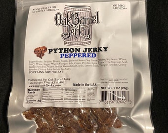 Python Jerky: Peppered Exotic Meat Snack (1 oz)