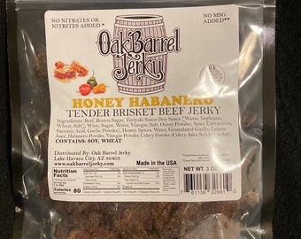 Tender Brisket Honey Habanero gourmet jerky