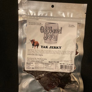 Yak Jerky! Oak Barrel Jerky Exotic
