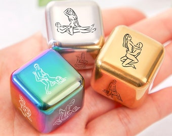 Personalized Date Night Dice: Stainless Steel Love Game, Valentine&#39;s Gift