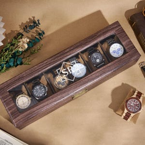 Custom  Watch Box for Men, Gift for Dad, Birthday Gift for Him, Personalized Leather Watch Storage Case, Fathers Day Gift, Anniversary Gifts