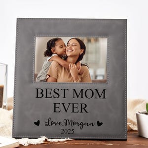 Engraved Photo Frame, Picture frame Gift for Mom from Kids, Personalized Mother’s Day Gift for Mom, First Mothers Day, Custom Mum Mommy Gift