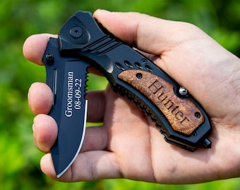 Engraved Pocket Knife: Personalized Hunting Knife, Husband/Boyfriend Gift