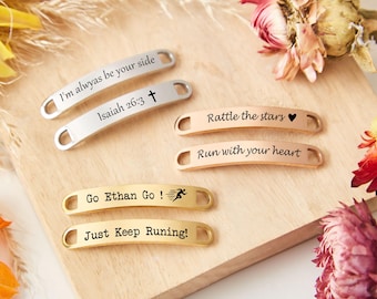 Personalized Stainless Steel Shoe Tags: Engraved Running Shoe Lace Charms