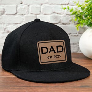 Personalized Flat Bill Snapback Hat: Custom Name, Dad Est. 2025