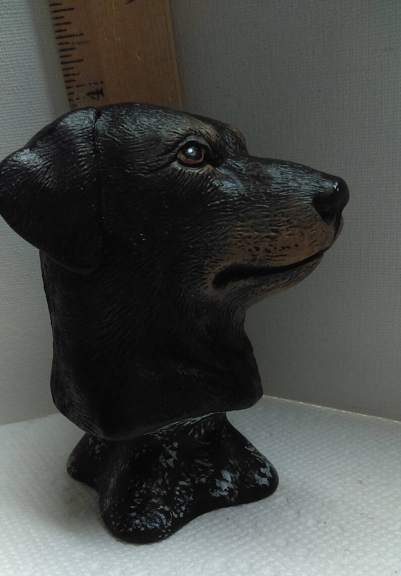 Black Labrador Dog Bust Hand painted made in USA Etsy