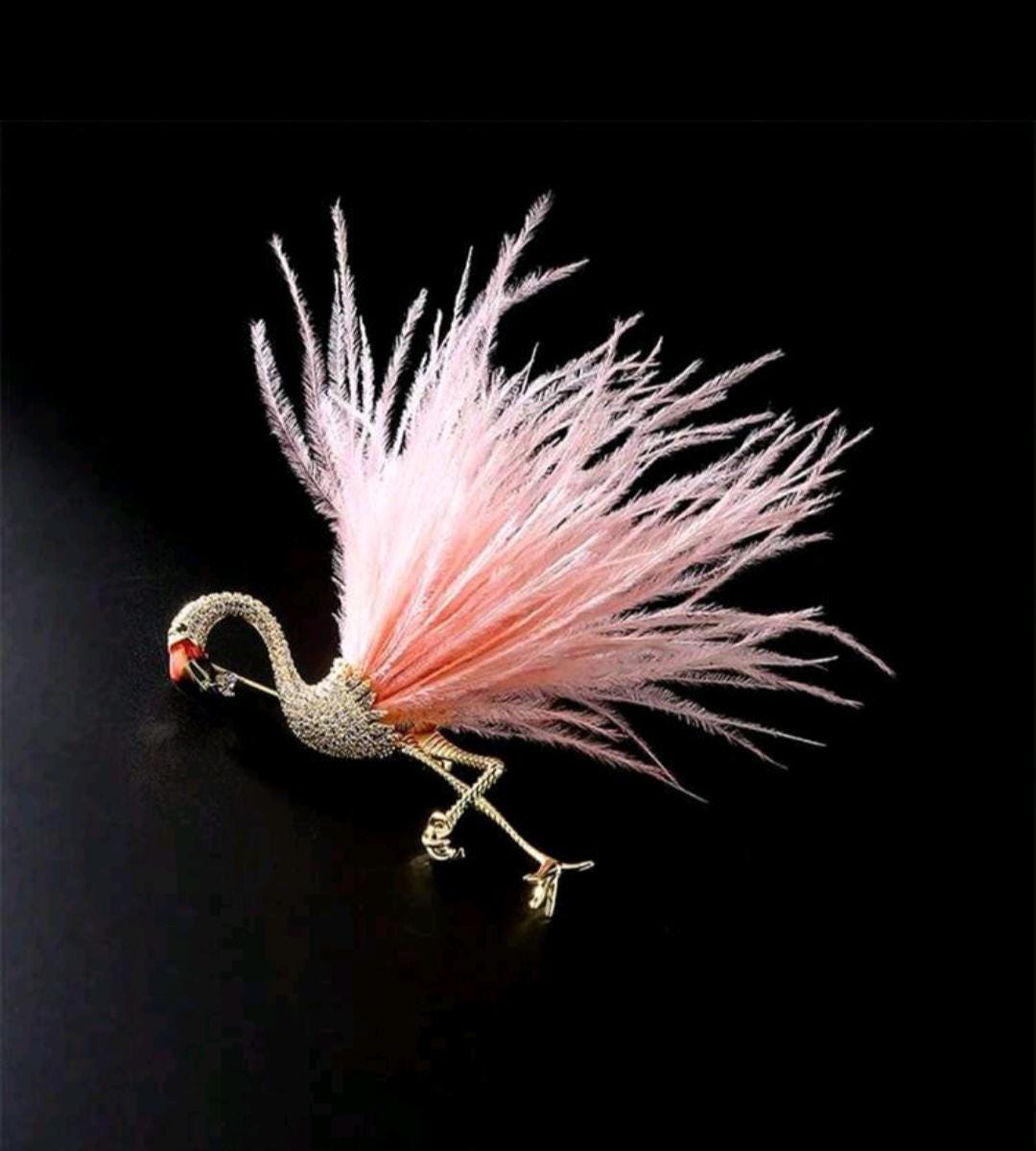 Vibrant Pink and Orange Feather Brooch Bright Feather Bird Brooch - Etsy main image 4