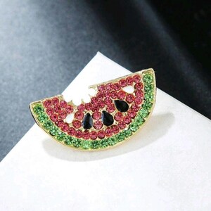 1pc Rhinestone Unique Full Diamond Watermelon Brooch, Palestinians supporters.