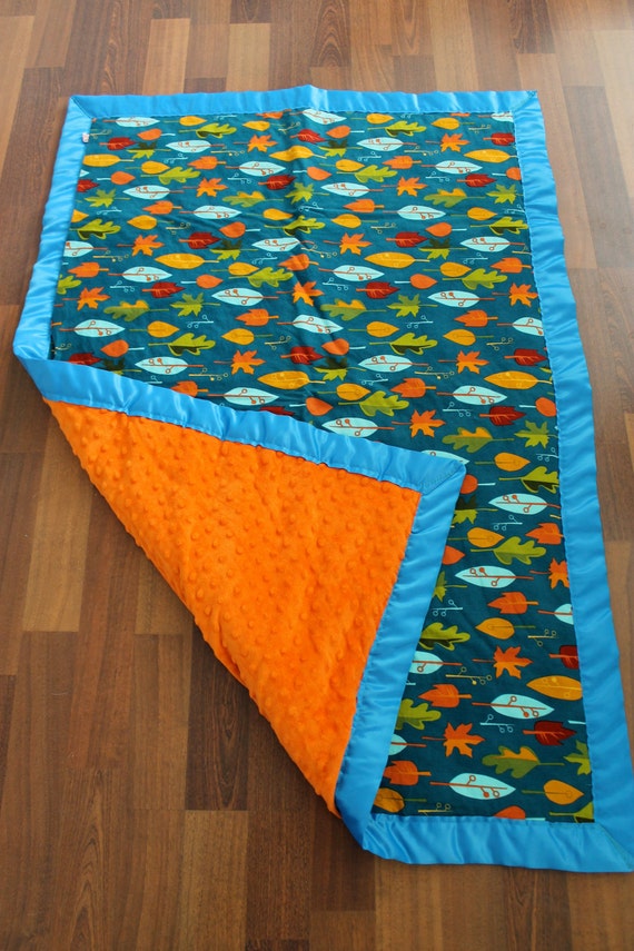 Items similar to Fall Leaves Orange Baby Blanket on Etsy