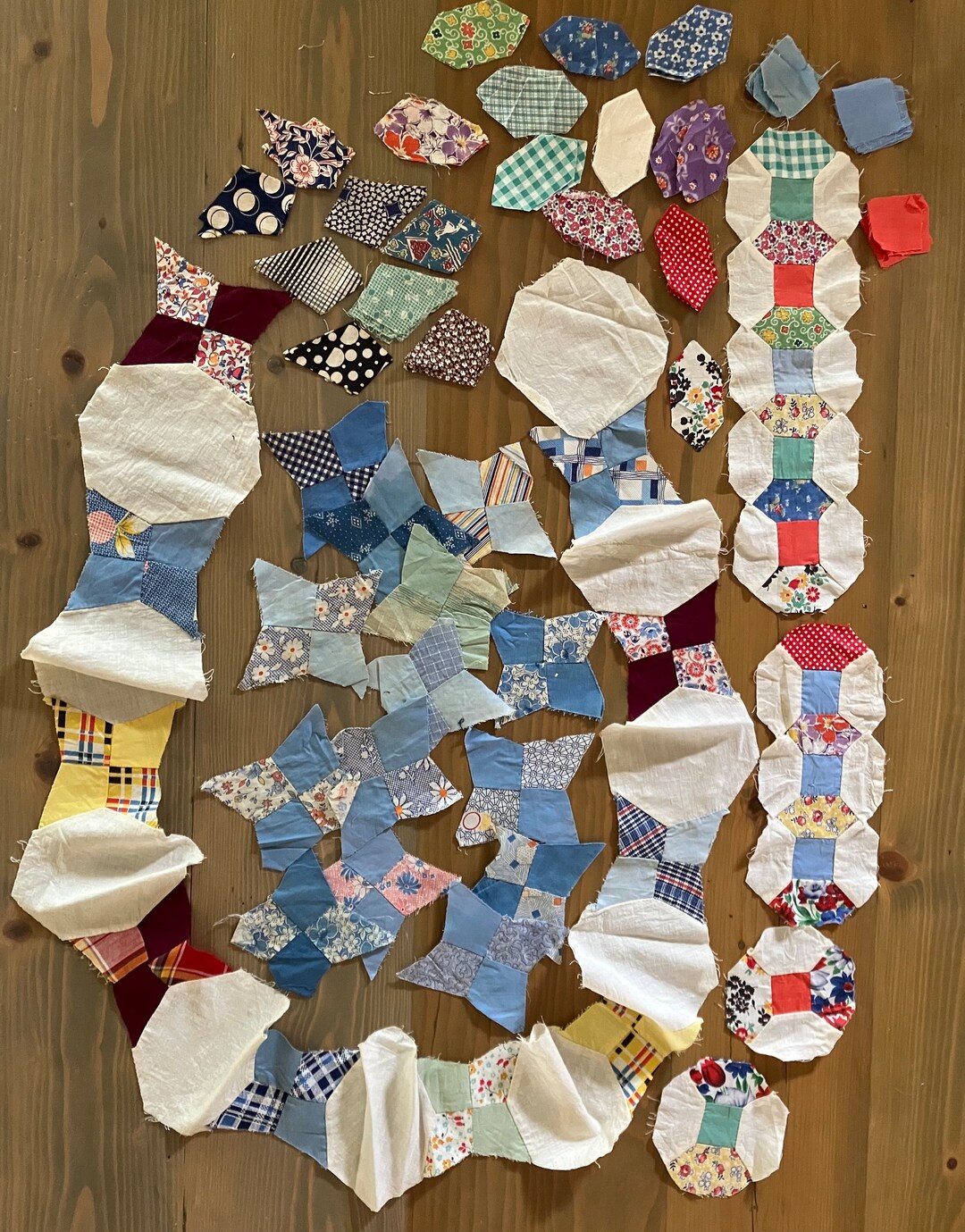 Vintage Hand Stitched Quilt Blocks Assorted Patterns and Etsy