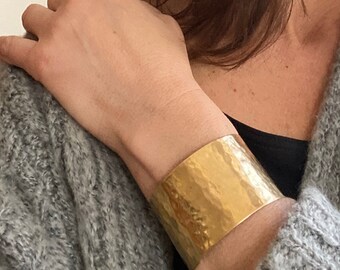 wide gold bangle bracelet