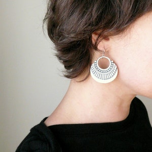 Boho chic hoops, festival earrings, bronze boho earrings, boho hoops, antiqued gold tribal dangles, big gold hoop earrings, babysitter gift