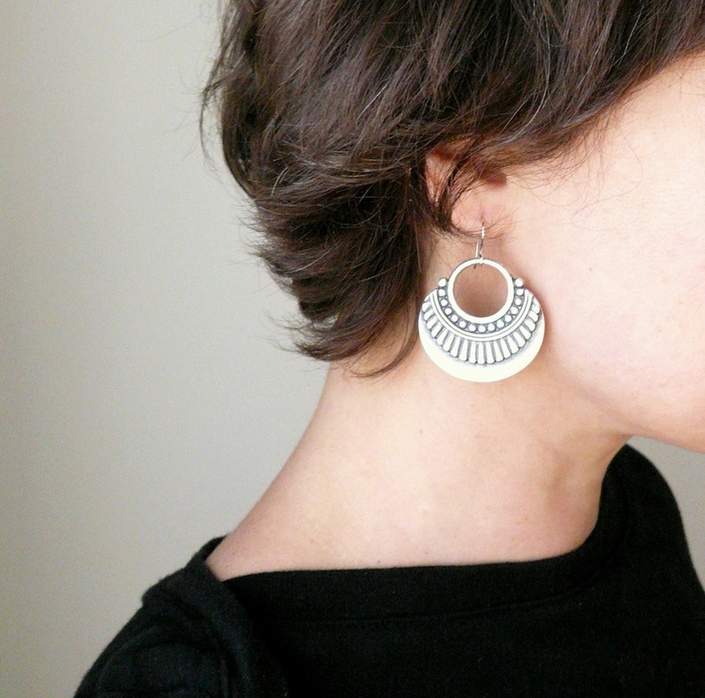 Boho chic hoops, festival earrings, bronze boho earrings, boho hoops, antiqued gold tribal dangles, big gold hoop earrings, babysitter gift
