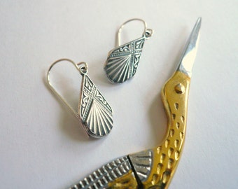 1920s earrings Art deco earrings Silver Drop earrings Small dangle earrings Little silver drops Sterling silver earwires Art deco dangles