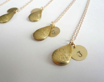 Custom locket, Personalized locket, Monogram bridesmaid locket, Gold monogram locket, Wedding locket, Charm necklace, Personalized necklace