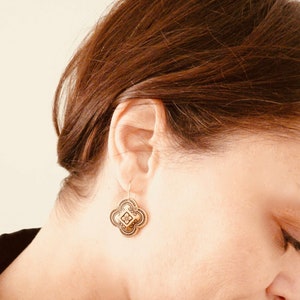 Medium Celtic earrings, Silver earrings, Outlander fan gift, Art nouveau scrolled floral earrings, Victorian earrings, gift for girlfriend