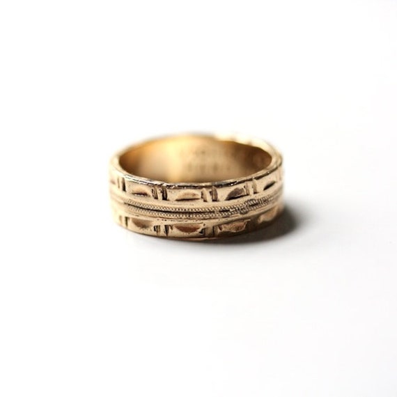 Antique wedding ring, 14K gold filled wedding ban… - image 2