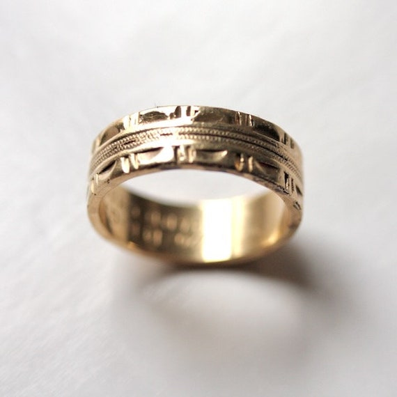 Antique wedding ring, 14K gold filled wedding ban… - image 4