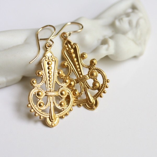 Chandelier earrings gold filled - Etsy 日本