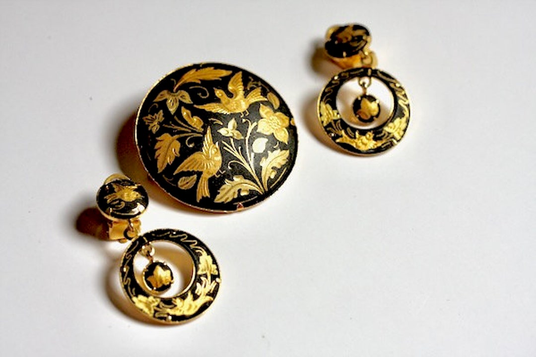 Lot De 6 Broches Anciennes Tolède - Acier Damasquiné (Damascene) - Bijoux Antiques - Occasion