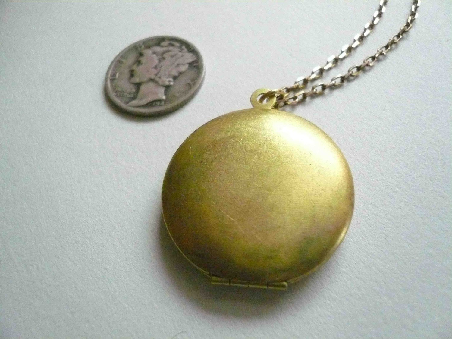 Plain Gold Locket Necklace Charm Locket 