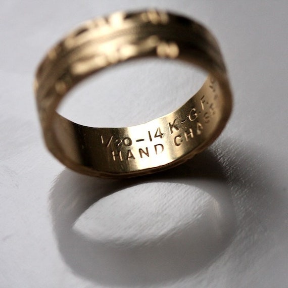 Antique wedding ring, 14K gold filled wedding ban… - image 7