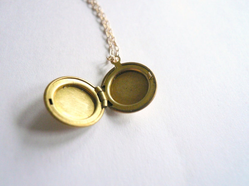 Gold Locket Necklace Small Locket Classic Design Delicate Etsy