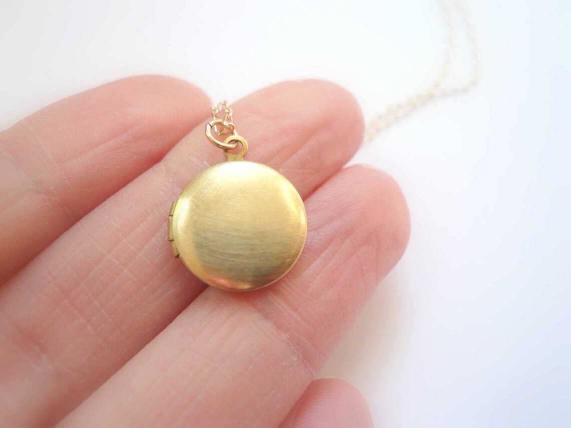 Gold Locket Necklace Small Locket Classic Design Delicate Etsy