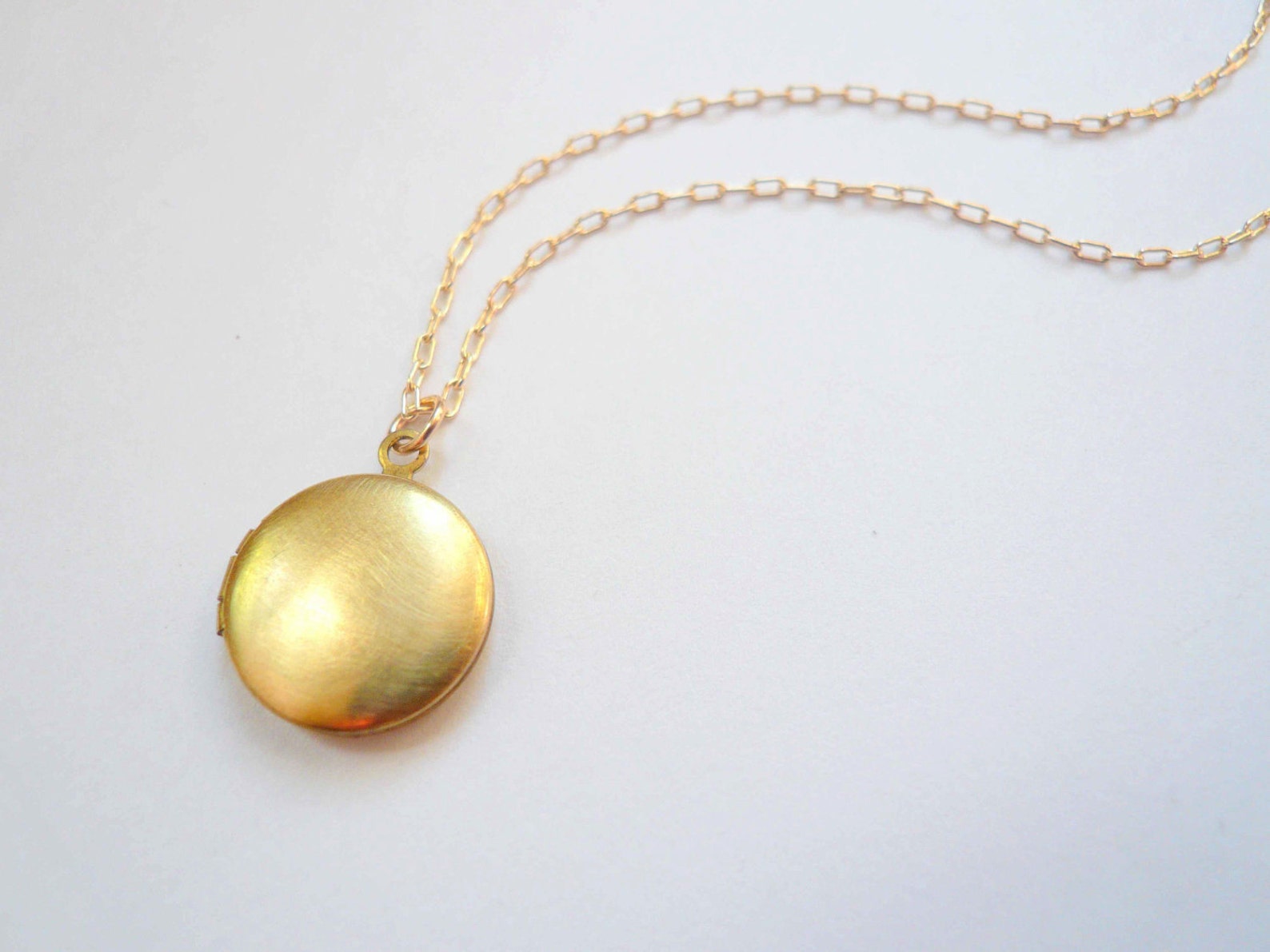 Gold Locket Necklace Small Locket Classic Design Delicate Etsy