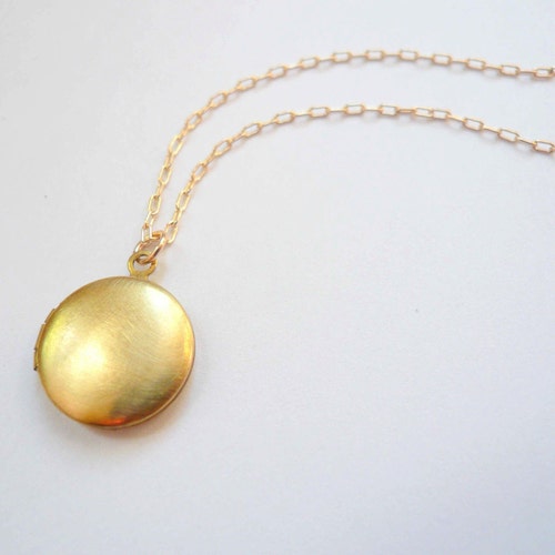 Gold Locket Necklace Small Locket 