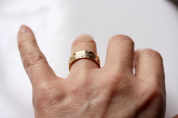 Antique wedding ring, 14K gold filled wedding ban… - image 5