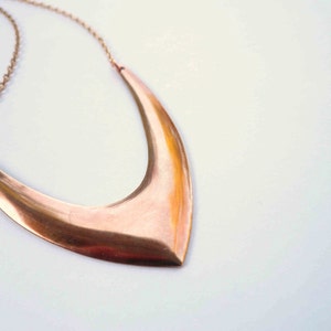 Star trek necklace, Vintage brass geometric V pendant on custom length chain, cute fun trekkie fan gold necklace, Sci fi geek gift for nerd