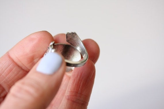 Adjustable antiqued silver ring, new Art Nouveau … - image 4