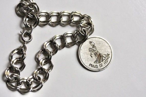 Maid of honor bracelet, sterling silver charm bra… - image 6